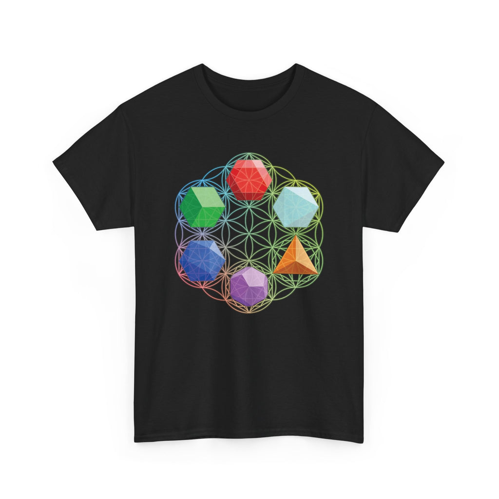 Platonic Solids Unisex Heavy 100% Cotton Tee, Casual Shirt, Everyday Wear, Gift for Him/Her, Comfortable Tee for All Occasions