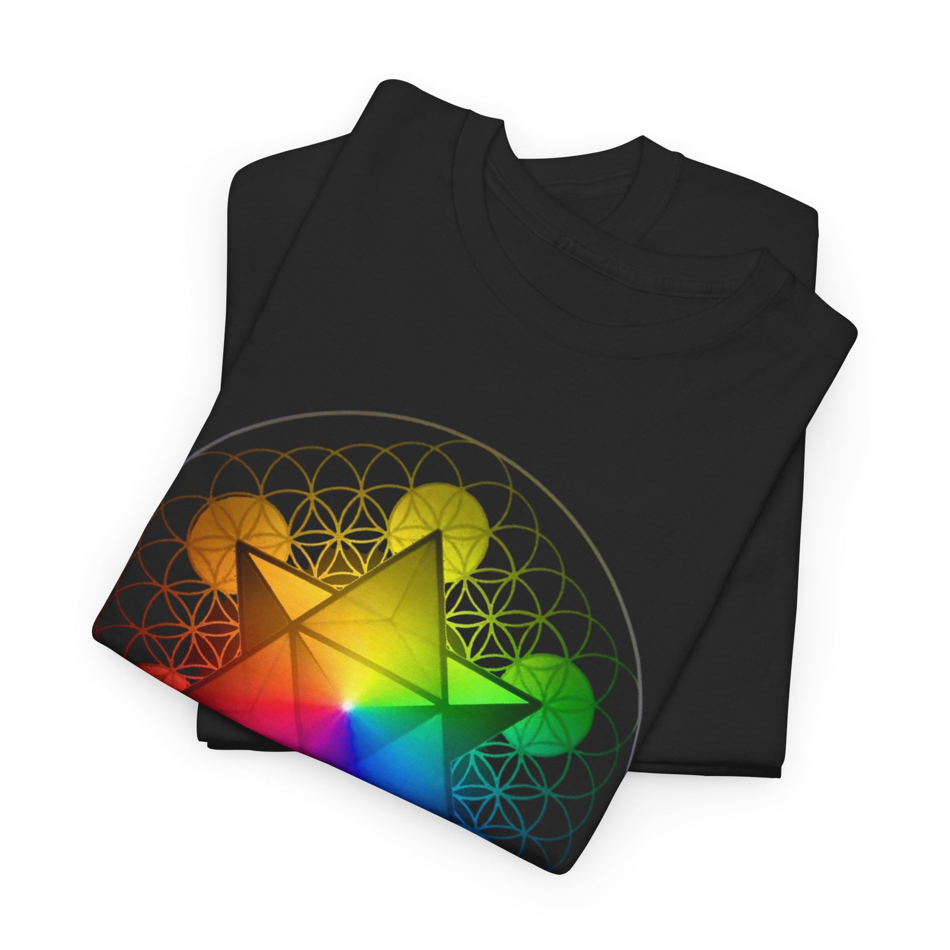 Star Tetrahedron  Unisex Heavy 100% Cotton Tee, Casual Shirt, Everyday Wear, Gift for Him/Her, Comfortable Tee for All Occasions