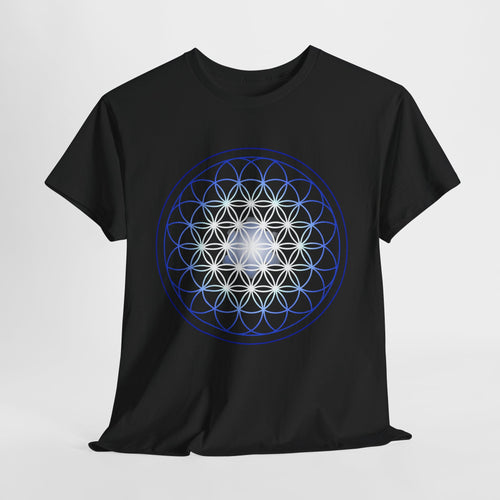 Flower Of Life Unisex Heavy 100% Cotton Tee, Casual Shirt, Everyday Wear, Gift for Him/Her, Comfortable Tee for All Occasions