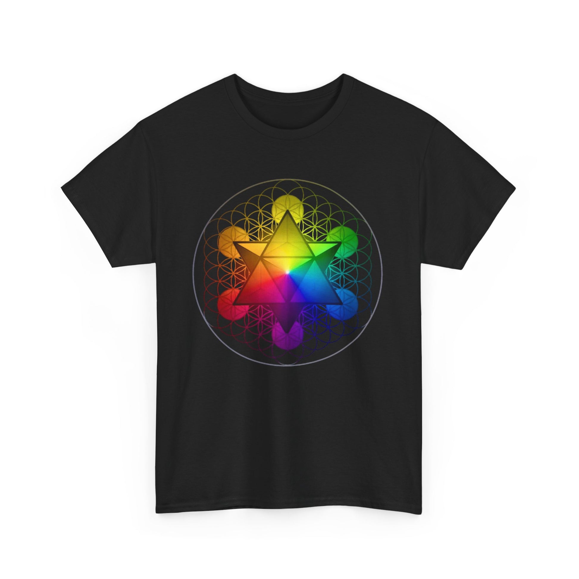 Star Tetrahedron  Unisex Heavy 100% Cotton Tee, Casual Shirt, Everyday Wear, Gift for Him/Her, Comfortable Tee for All Occasions